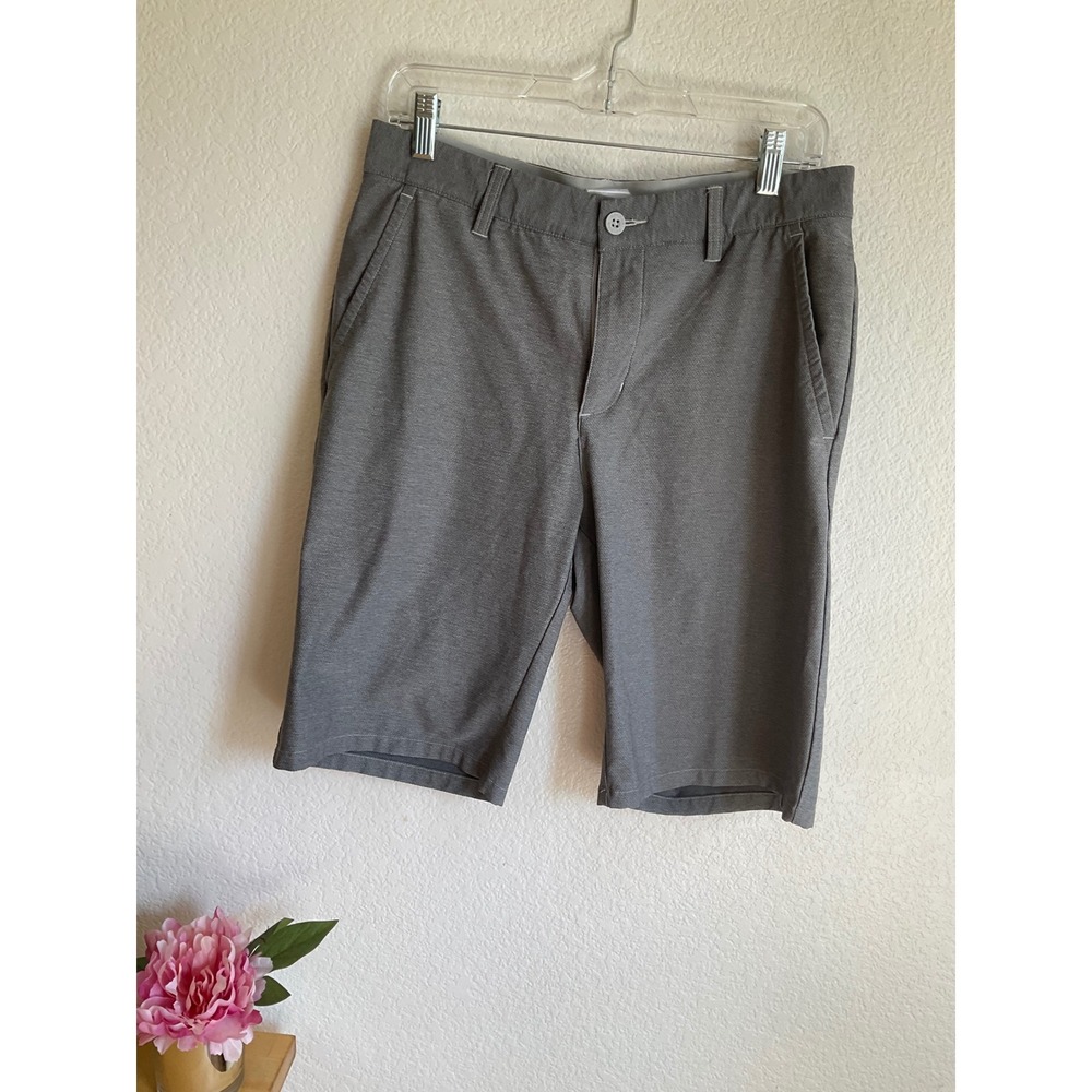 Adidas Golf Shorts Mens 30 Grey Textured Flat Front Performance Athletic Casual